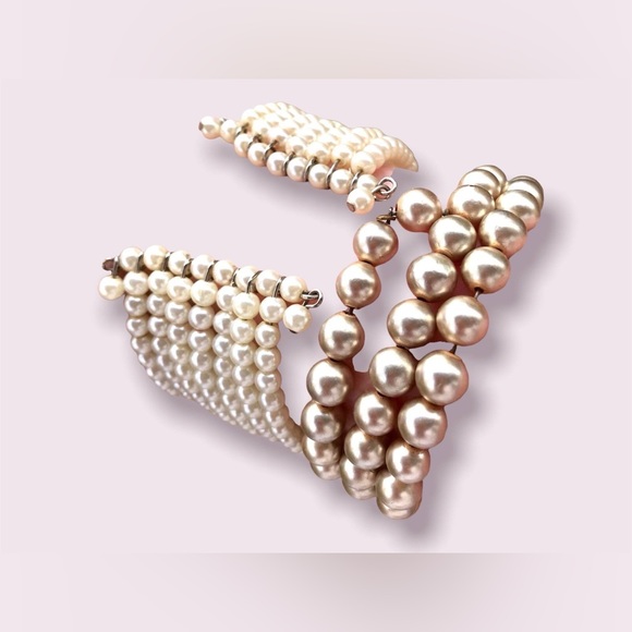 Vintage Jewelry Pearl Costume Bracelets Lot - Picture 7 of 11